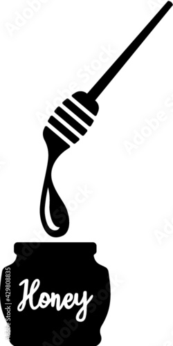 Vector illustration of the honey dripping