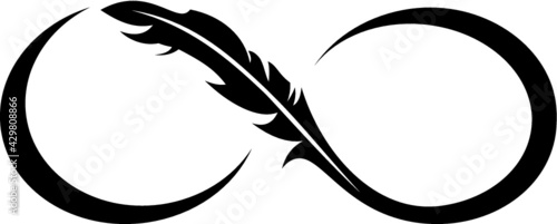 Vector illustration of the infinity feather symbol