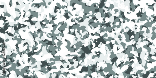 Gray camouflage seamless pattern  banner area space for text. Designed texture and modern colorful wallpaper.