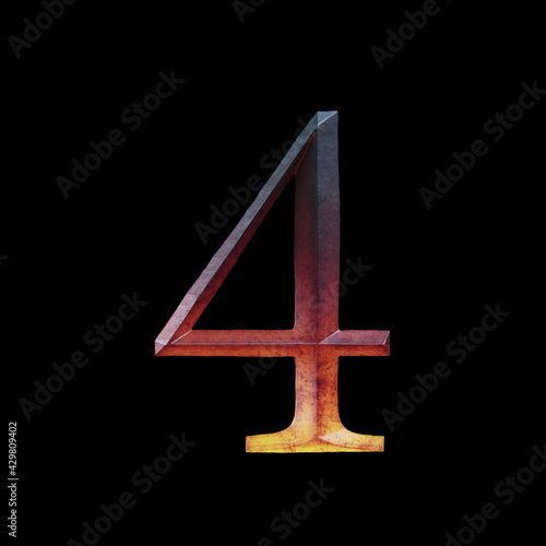 3d letter made of forge hot iron for movie of game logo