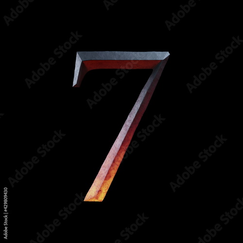 3d letter made of forge hot iron for movie of game logo