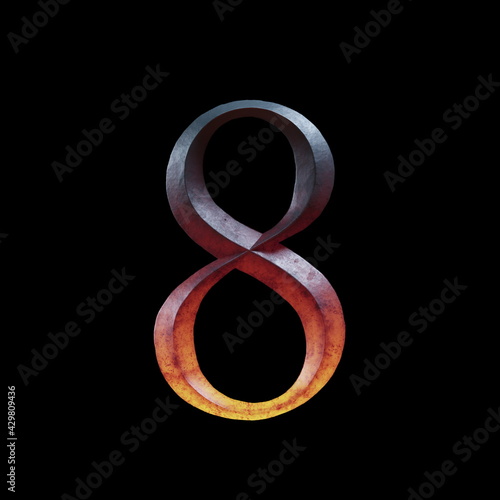 3d letter made of forge hot iron for movie of game logo
