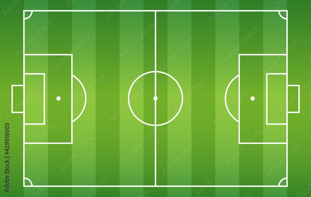 Soccer field background, Football court turf for create plan of soccer game, Top view, Vector illustration Soccer field background, Football court turf for create plan of soccer game, Top view, Vector illustration