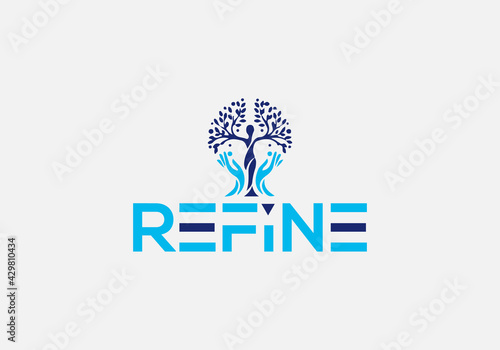 Refine Abstract health emblem logo design