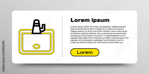 Line Washbasin with water tap icon isolated on white background. Colorful outline concept. Vector