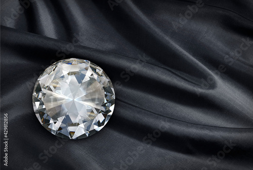 diamond on black fabric background