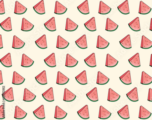Watermelon Vector Illustration Seamless Pattern