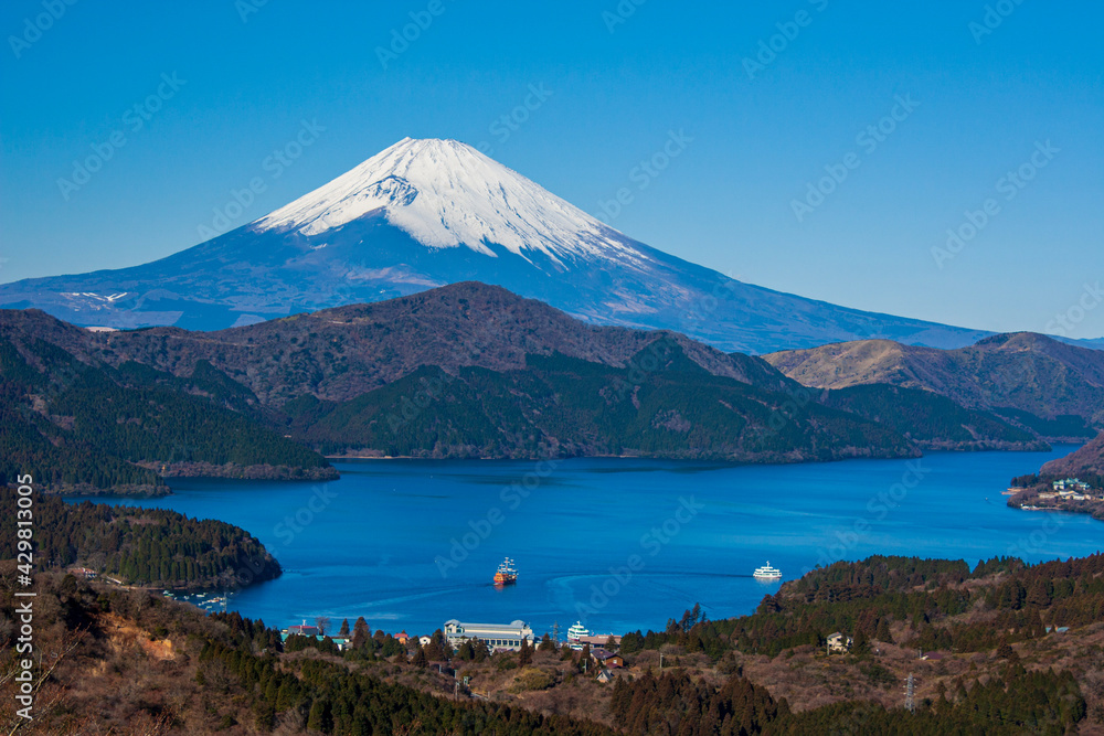 mountain and lake