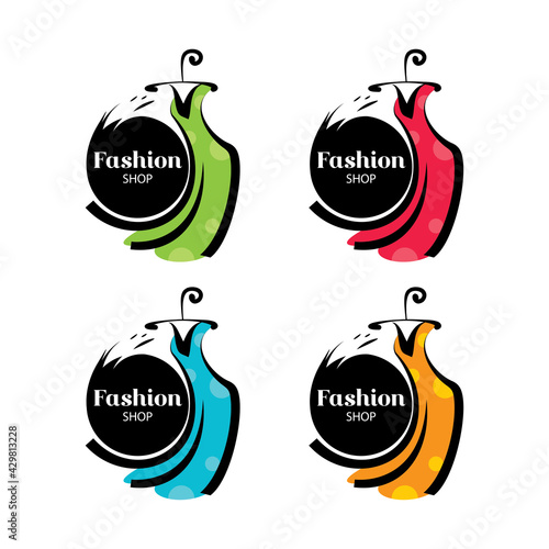 Fashion boutique dress with heart shaped shoulder hanger logo