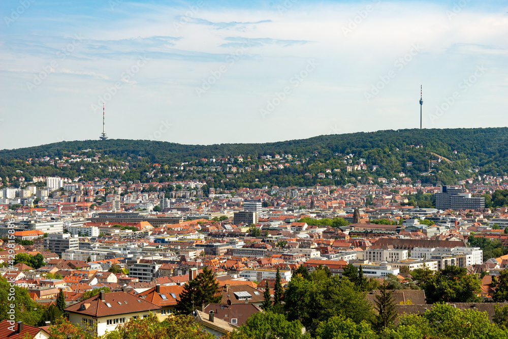 city view stuttgart television tower panorama