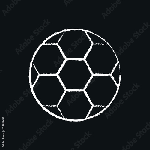 Soccer ball chalk icon. Football. Customizable thin line contour symbols. Isolated vector outline illustrations.