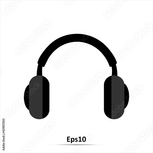 Headphones. Silhouette on a white background.