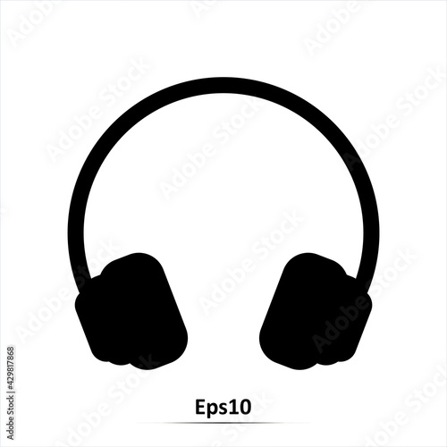Headphones. Silhouette on a white background.