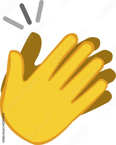 Vector emoticon illustration of a yellow hands clapping