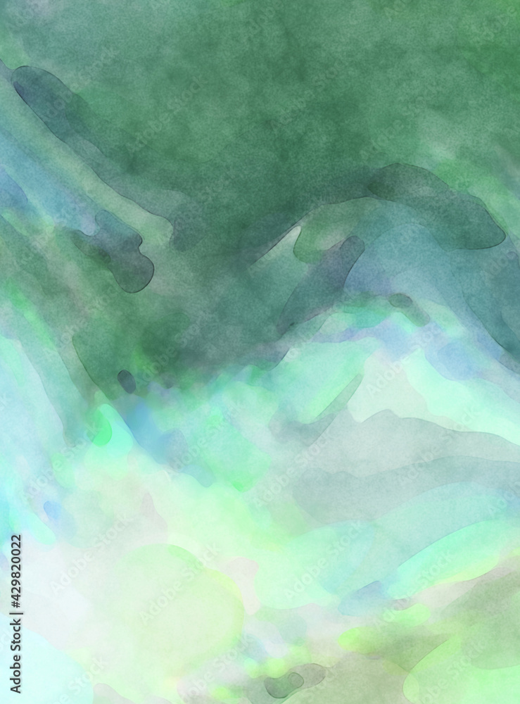 Fototapeta premium Modern painting of soothing brush strokes resembling alcohol inks. Watercolor abstract painting with pastel colors for poster, wall art, banner, card, book cover or packaging.