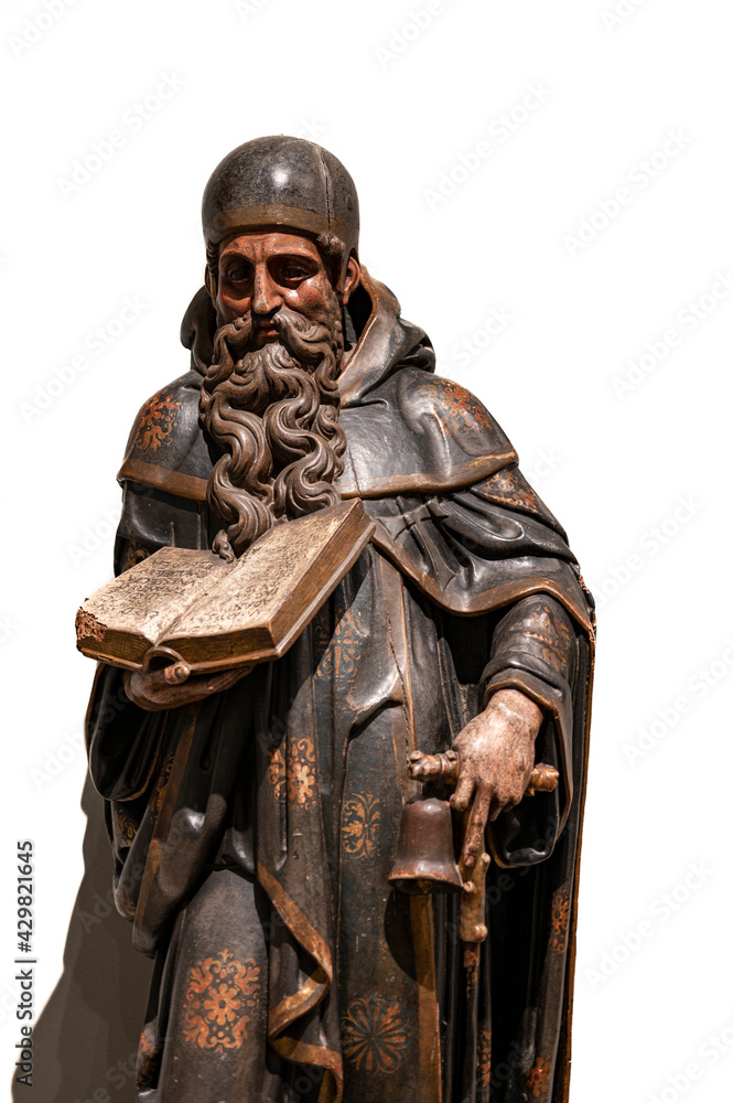 Fototapeta premium Carved wooden sculpture of Saint Anthony Abat