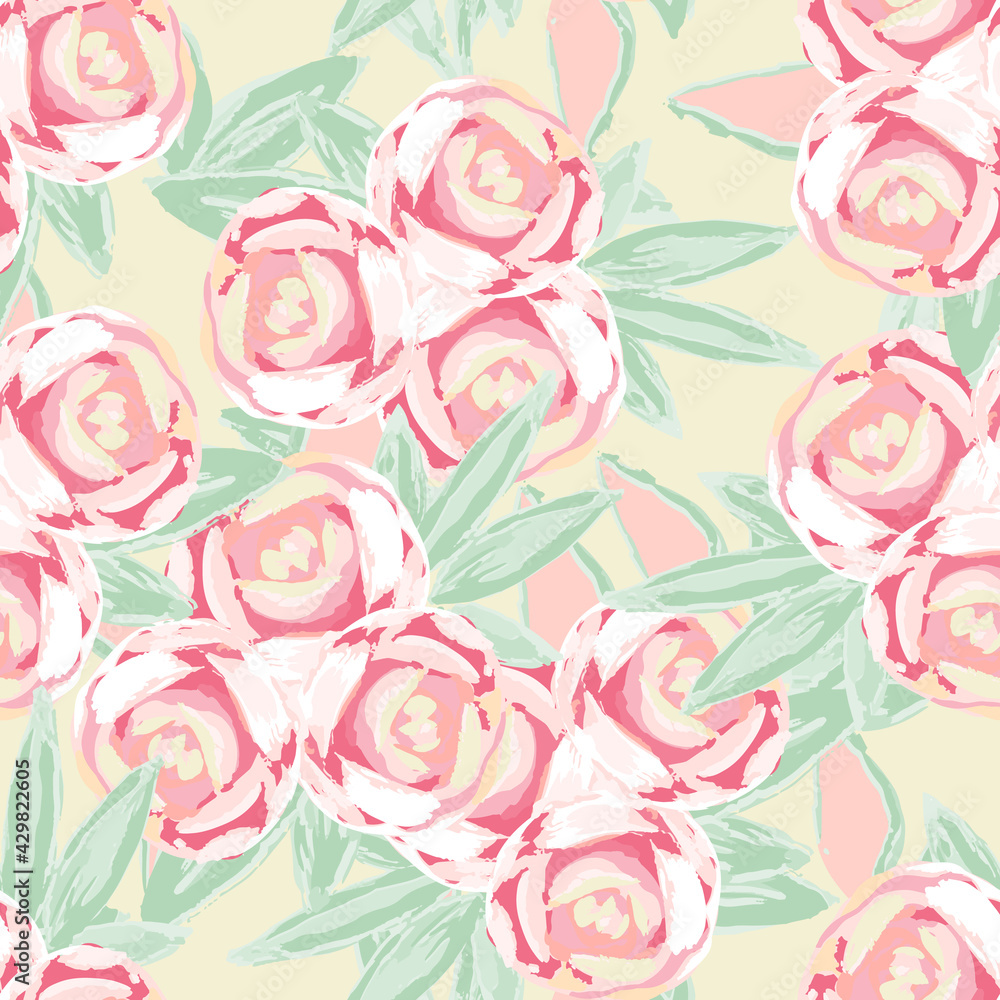 Purple Peony Marker Vector Seamless Pattern. Purple Peony Marker Vector Seamless Pattern.