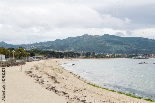 Panoramic view of Samil beach in Vigo, Spain photo