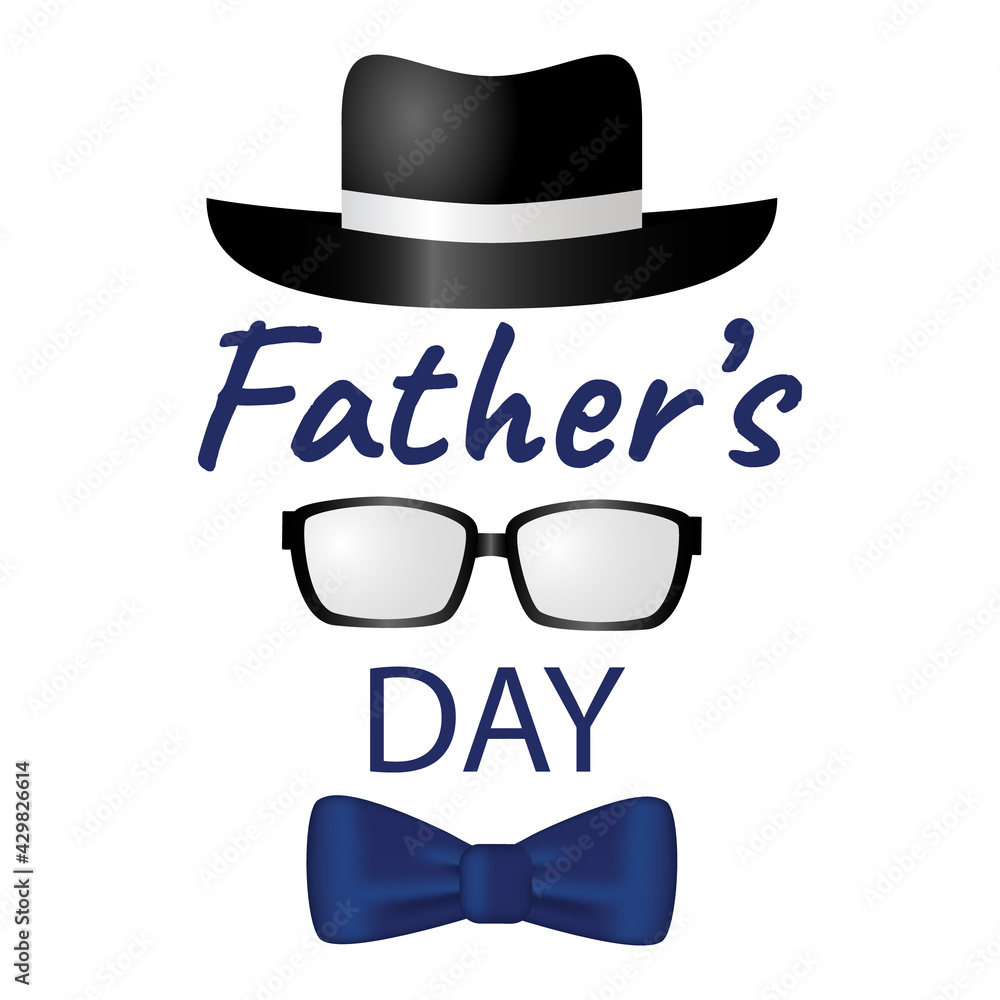 Father's Day greeting card. Calligraphy. Sticker, fashion design. Vector illustration