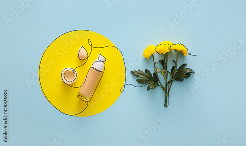 Set of cosmetics and spring...