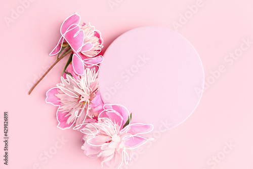 Beautiful peony flowers and...