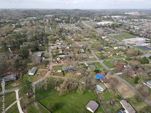 Storm damage from Tornado in residential neighborhood