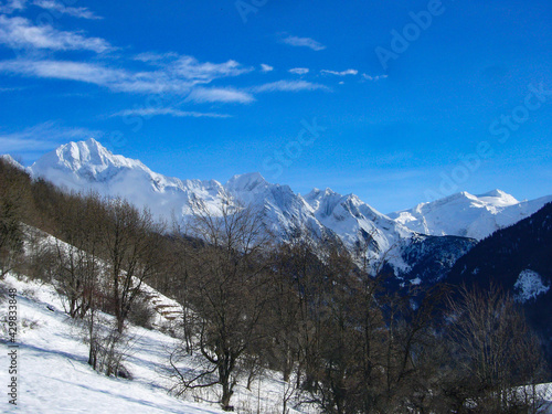 snow covered mountains in the alps