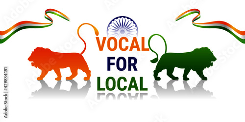 Vocal For Local slogan given by Indian Prime Minister to empowering indian economy. Made in India concept vector illustration.