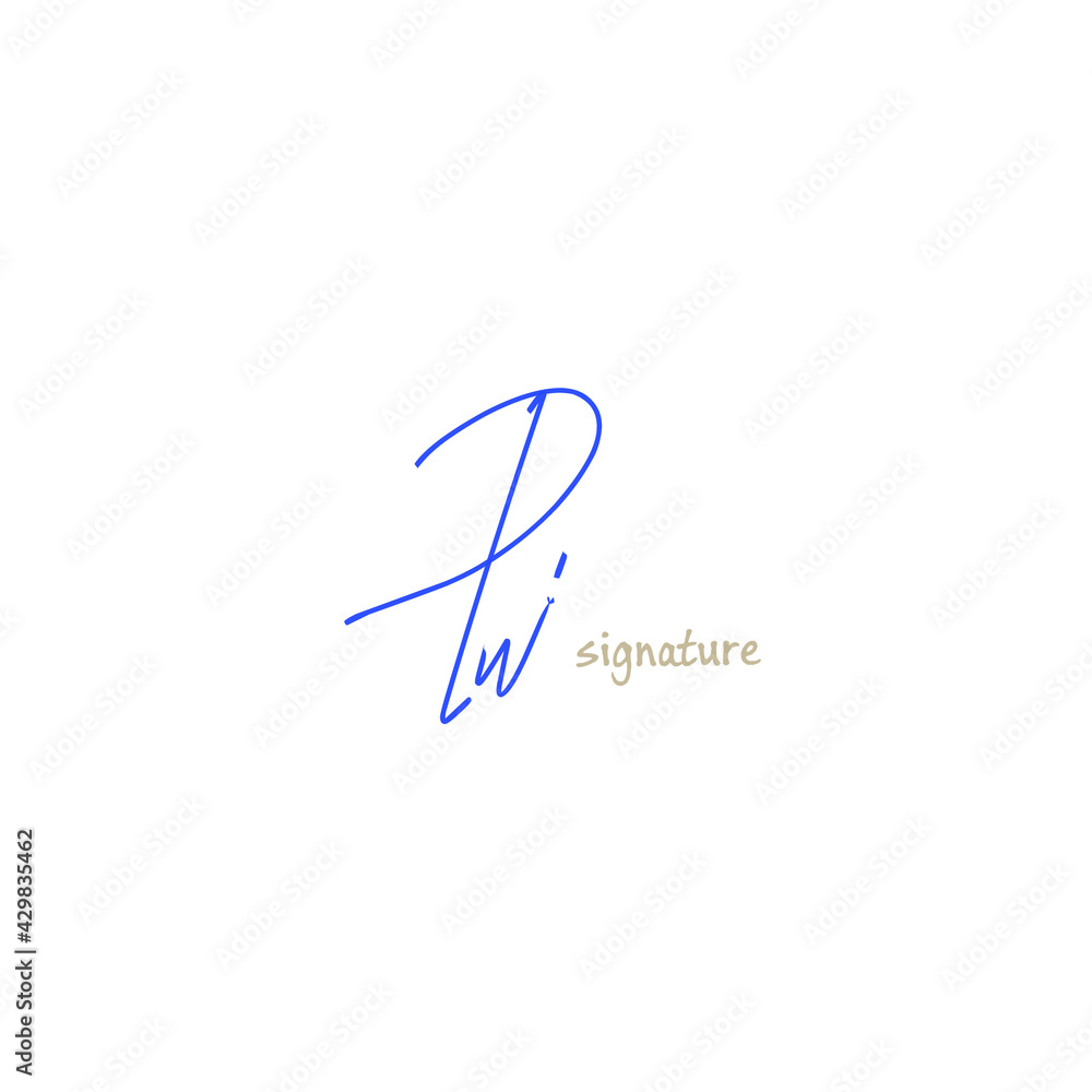 Initial handwriting or handwritten logo for identity Initial handwriting or handwritten logo for identity