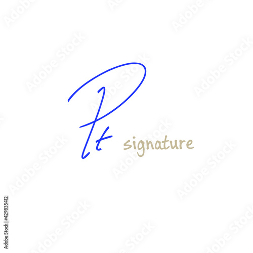 Initial handwriting or handwritten logo for identity