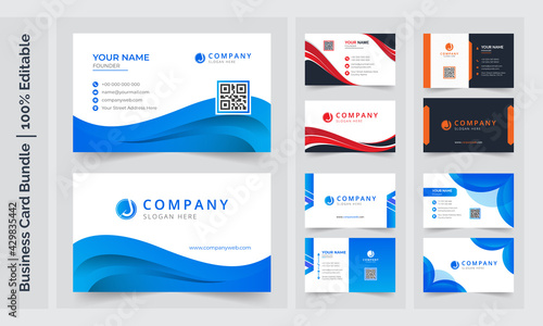 Modern business card template design. Business card with photo, business card photography, business card layout. photography business cards. Blue business card, Orange business card, Yellow business c