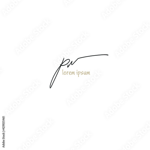 Initial handwriting or handwritten logo for identity