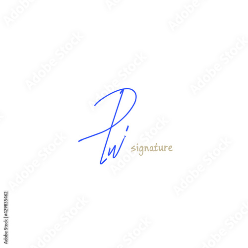 Initial handwriting or handwritten logo for identity