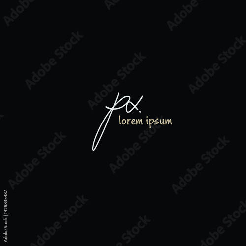 Initial handwriting or handwritten logo for identity