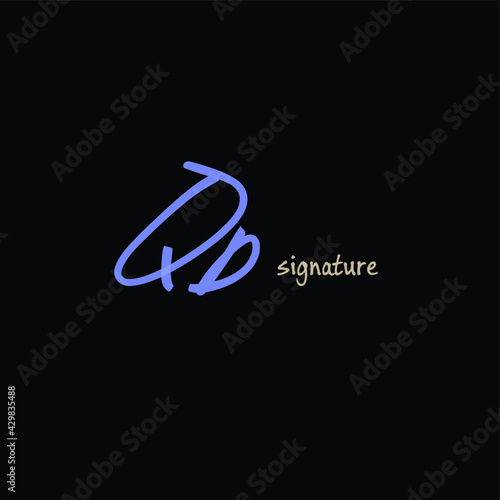 Initial handwriting or handwritten logo for identity