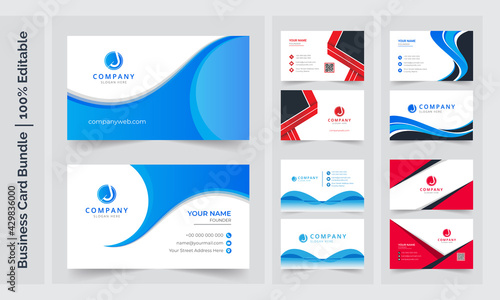 Business cards templates. Modern business cards. Business card with photo, business card photography, business card layout. Blue business card, Orange business card, Yellow business card, Red business