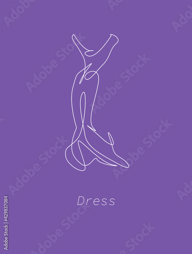Dress on a background in the style of a line