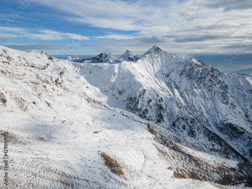 peak of the mountain view, partially cloudy day, italian alps