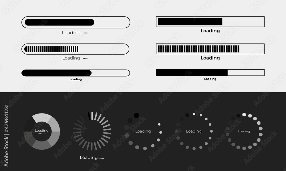 set of buttons, loading vector icon set, download vector icon, loading icon collection, set of buttons, loading vector icon set, download vector icon, loading icon collection,