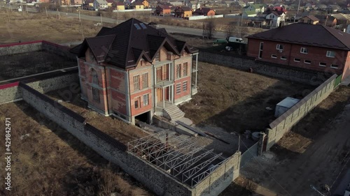 Wallpaper Mural Aerial drone view of suburban house Torontodigital.ca