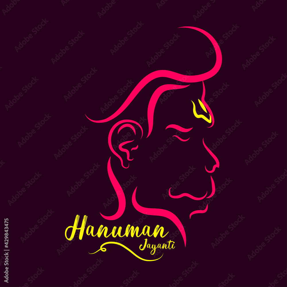 Hanuman Jayanti poster wallpaper design, Hindu God silhouette background,  vector banner 7168551 Vector Art at Vecteezy