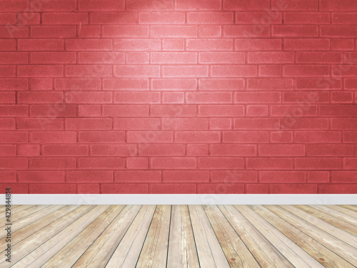 Brick wall with floor interior background