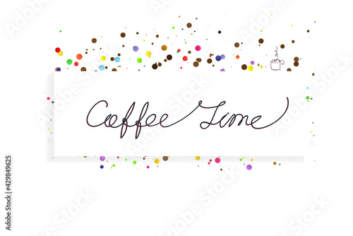 Coffee Time quote one line vector background