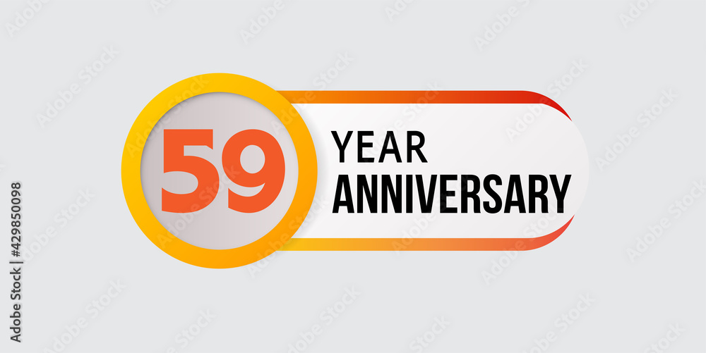 59 years anniversary celebration logo vector template design illustration
