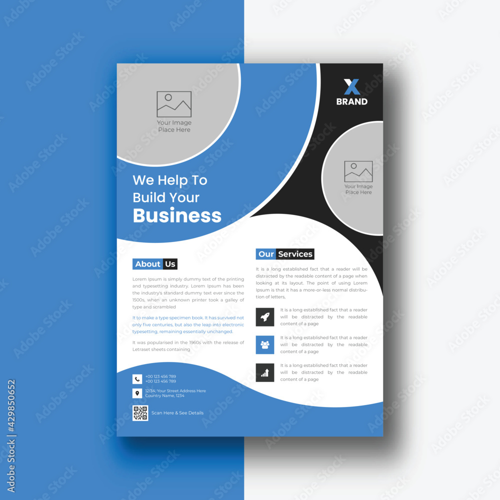 Case study flyer template design Stock Vector | Adobe Stock