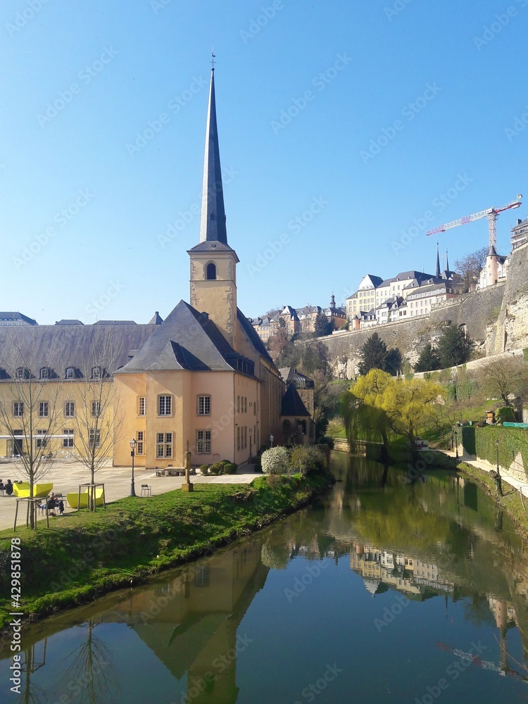 Luxembourg Grund view in spring