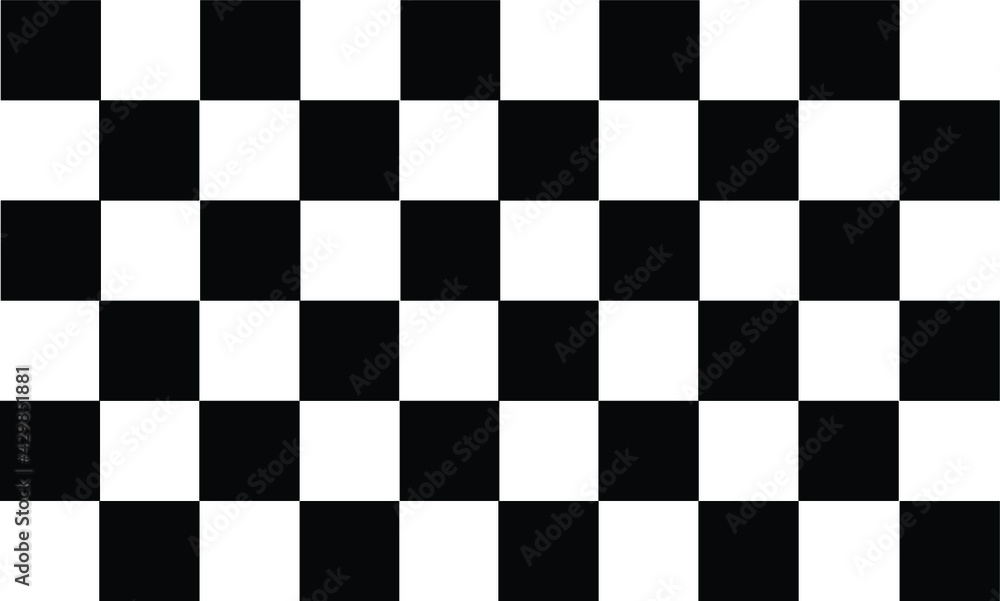 Fototapeta premium Black and white checkered texture vector background for car racing or championship. 10 by 6 tile pattern.