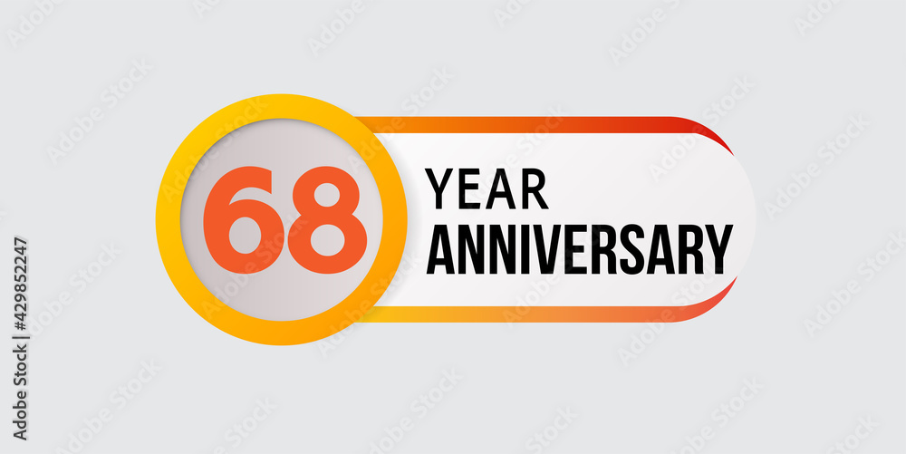 68 years anniversary celebration logo vector template design illustration