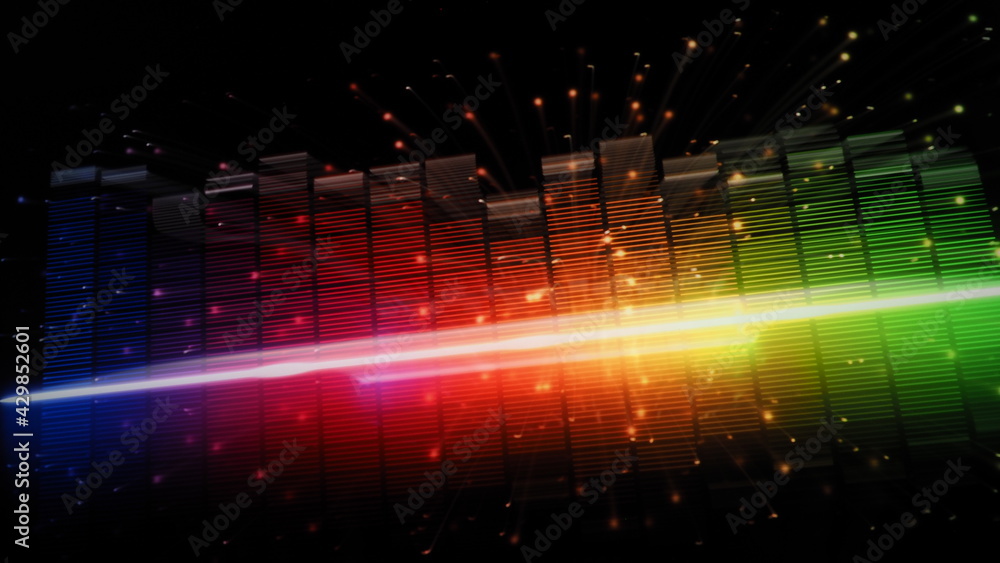 Music Equalizer bar. Audio waveform equalizer on screen black
