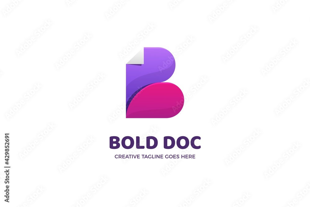 Letter B Document Archive Gradient Logo Template Letter B Document Archive Gradient Logo Template